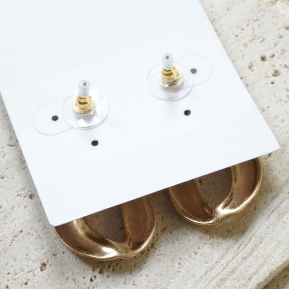 Bancroft Hammered Hoop Drop Earrings - Picture 2 of 3